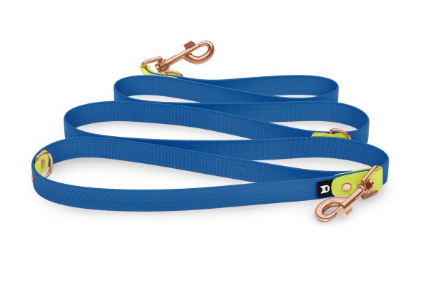 Dog Leash Reduce: Neon yellow & Blue with Rosegold components
