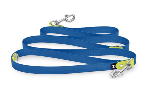 Dog Leash Reduce: Neon yellow & Blue with Silver components