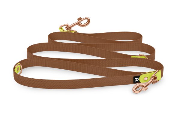 Dog Leash Reduce: Neon yellow & Brown with Rosegold components