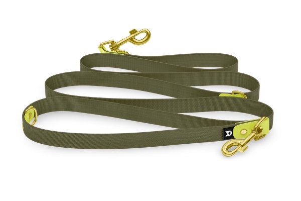 Dog Leash Reduce: Neon yellow & Khaki with Gold components