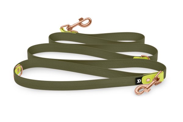 Dog Leash Reduce: Neon yellow & Khaki with Rosegold components