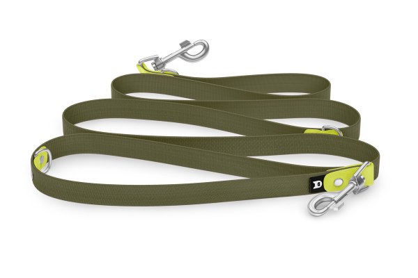 Dog Leash Reduce: Neon yellow & Khaki with Silver components