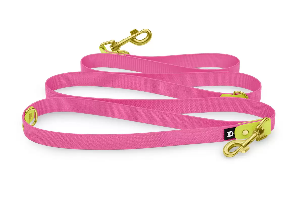 Dog Leash Reduce: Neon yellow & Neon pink with Gold components