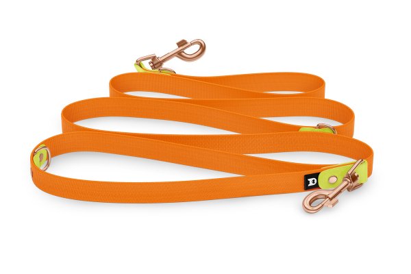 Dog Leash Reduce: Neon yellow & Orange with Rosegold components