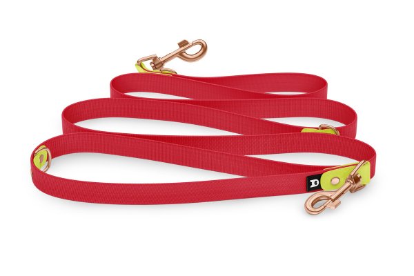 Dog Leash Reduce: Neon yellow & Red with Rosegold components