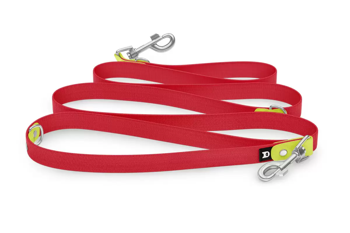 Dog Leash Reduce: Neon yellow & Red with Silver components