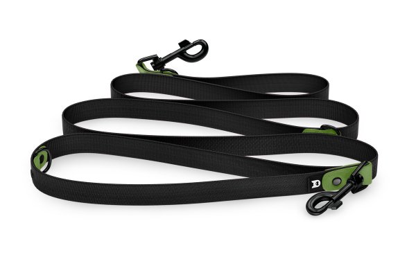 Dog Leash Reduce: Olive & black with Black components