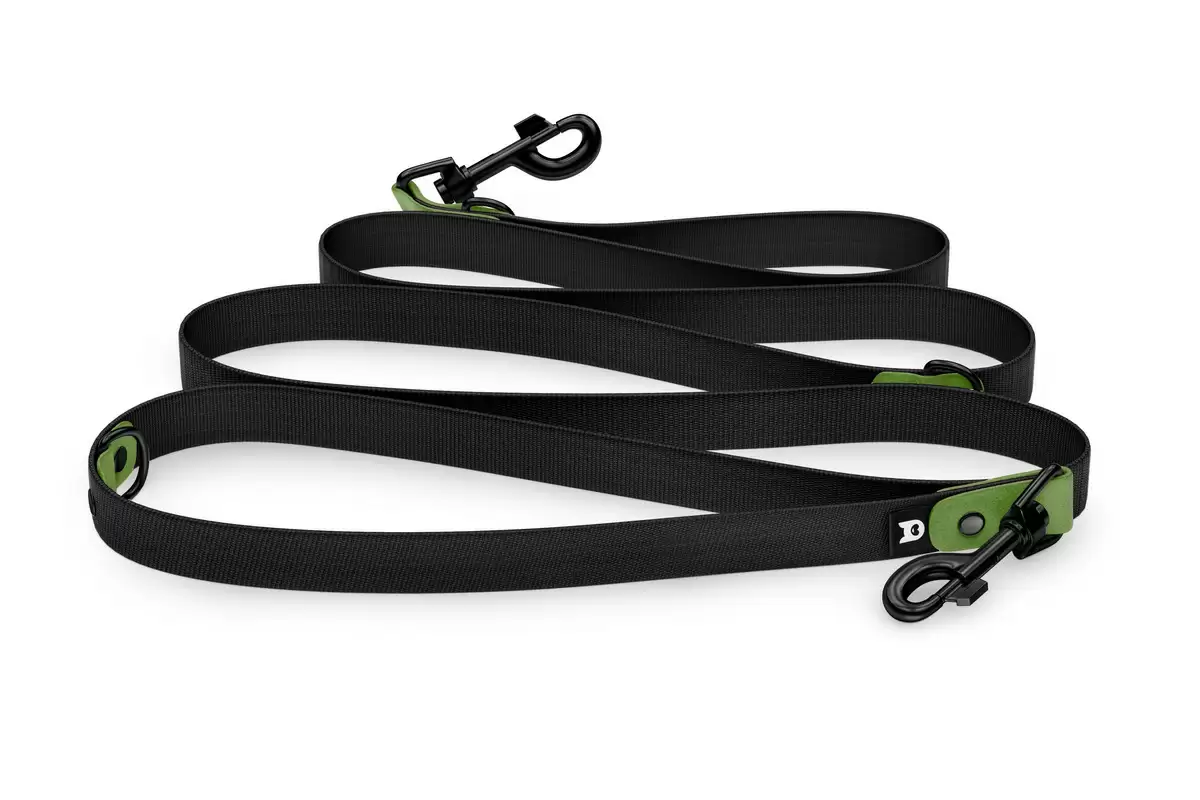 Dog Leash Reduce: Olive & black with Black components