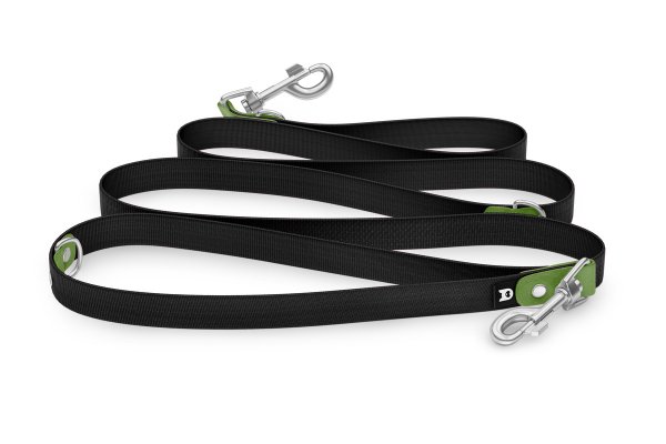 Dog Leash Reduce: Olive & black with Silver components