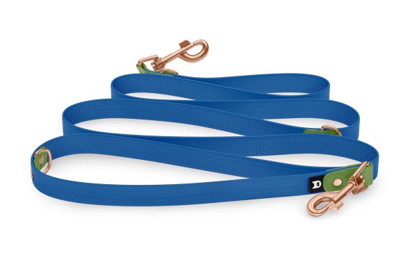 Dog Leash Reduce: Olive & Blue with Rosegold components