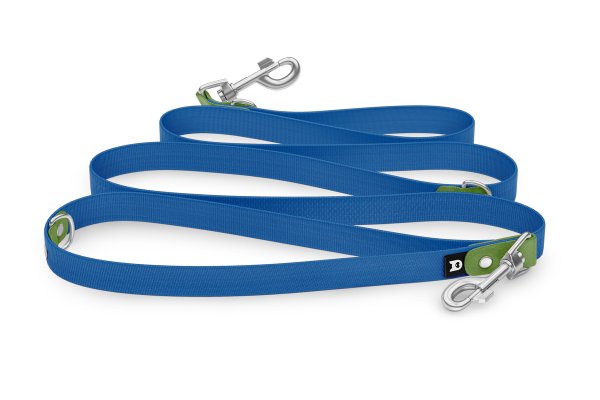 Dog Leash Reduce: Olive & Blue with Silver components