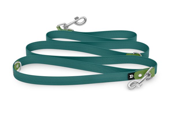 Dog Leash Reduce: Olive & Hunter green with Silver components