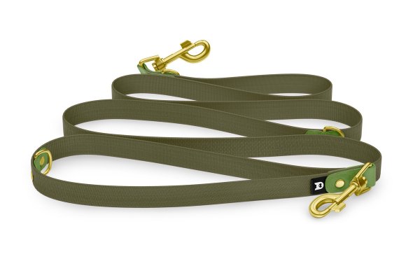 Dog Leash Reduce: Olive & Khaki with Gold components