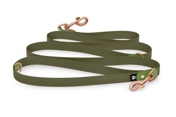 Dog Leash Reduce: Olive & Khaki with Rosegold components