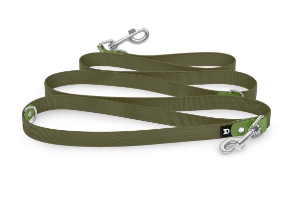 Dog Leash Reduce: Olive & Khaki with Silver components