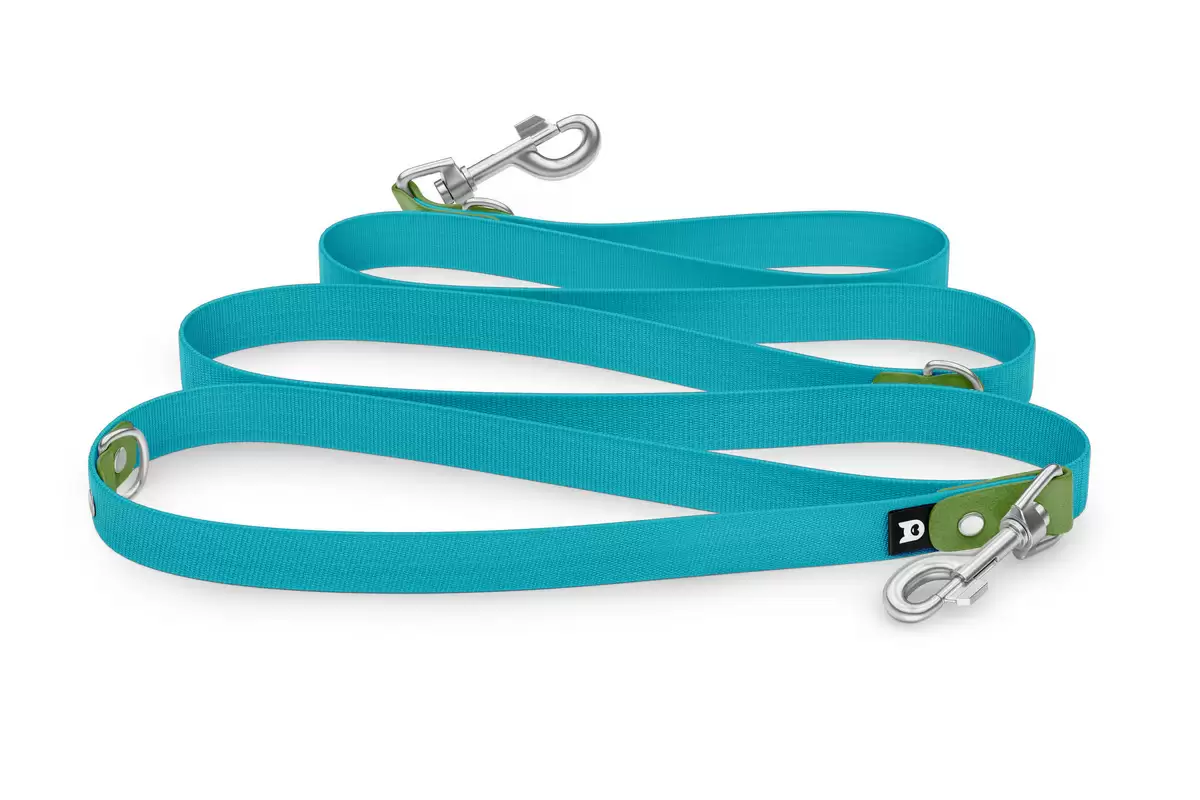 Dog Leash Reduce: Olive & Pastel green with Silver components