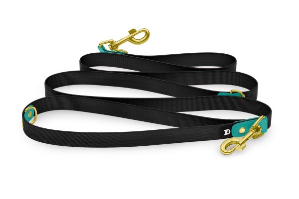 Dog Leash Reduce: Pastel green & black with Gold components