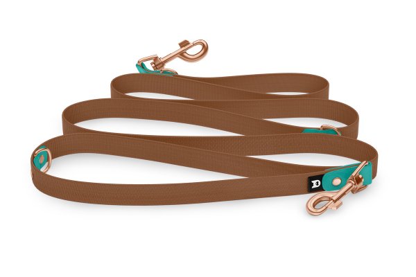 Dog Leash Reduce: Pastel green & Brown with Rosegold components