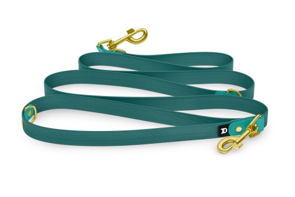Dog Leash Reduce: Pastel green & Hunter green with Gold components