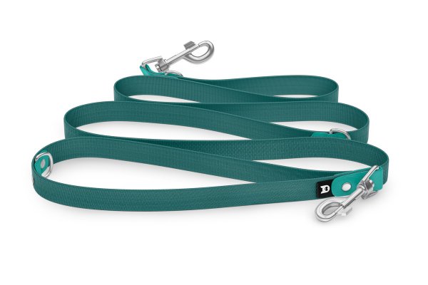 Dog Leash Reduce: Pastel green & Hunter green with Silver components