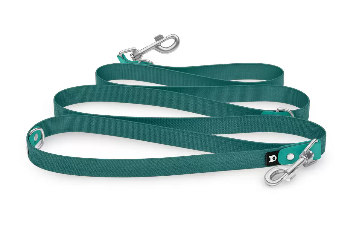 Dog Leash Reduce: Pastel green & Hunter green with Silver components