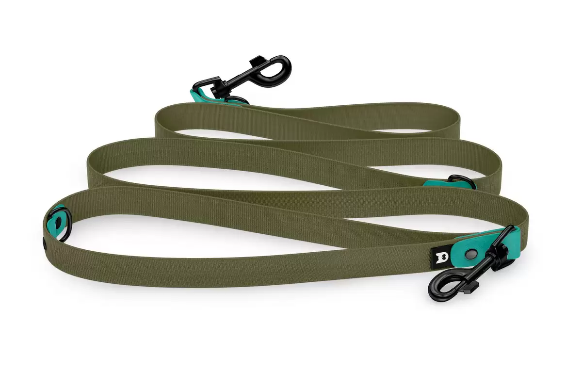 Dog Leash Reduce: Pastel green & Khaki with Black components