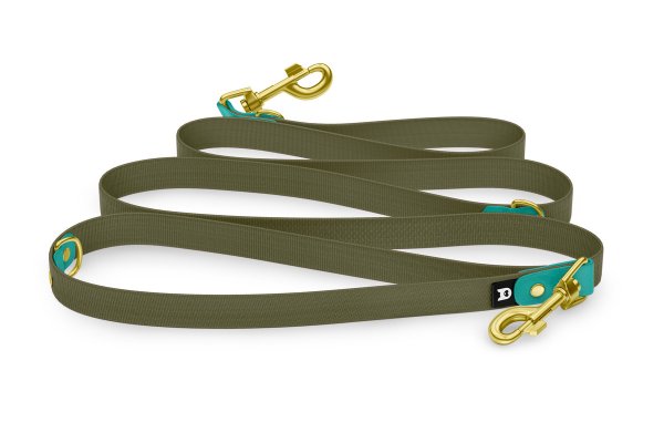 Dog Leash Reduce: Pastel green & Khaki with Gold components