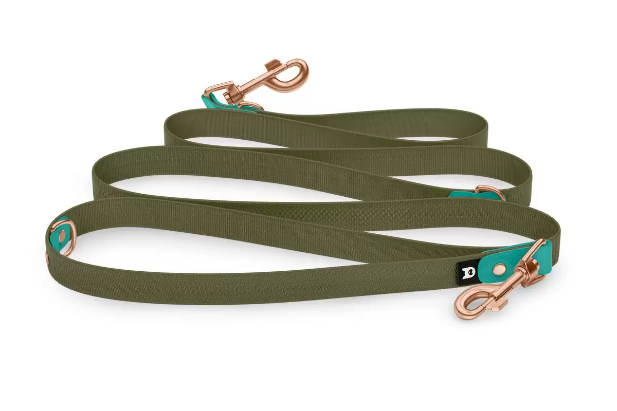 Dog Leash Reduce: Pastel green & Khaki with Rosegold components