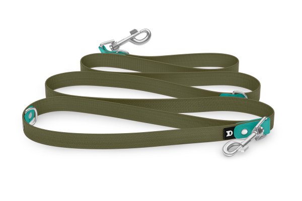 Dog Leash Reduce: Pastel green & Khaki with Silver components