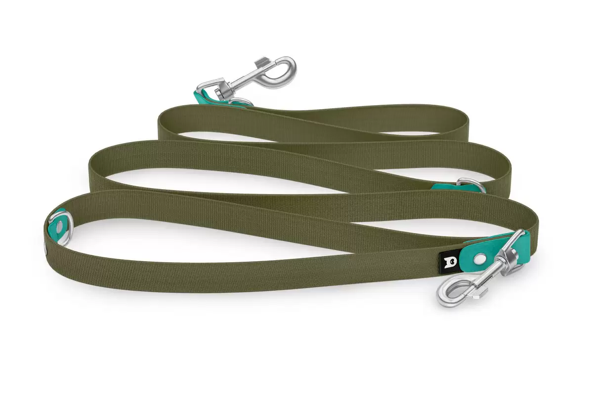 Dog Leash Reduce: Pastel green & Khaki with Silver components