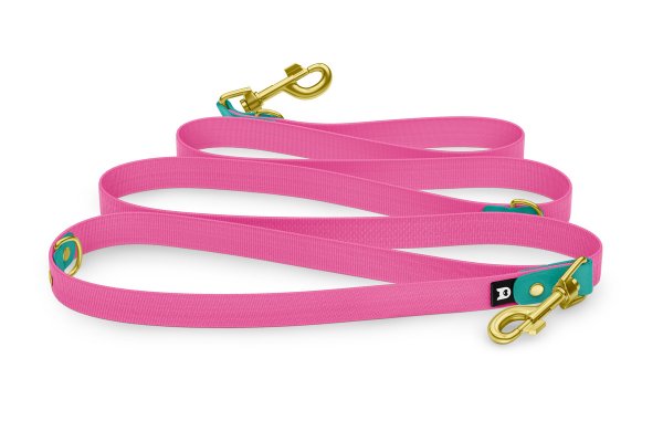Dog Leash Reduce: Pastel green & Neon pink with Gold components