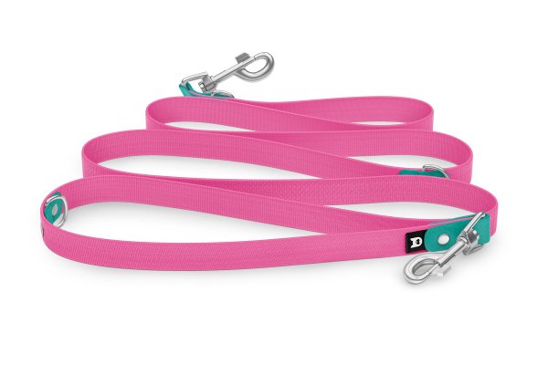 Dog Leash Reduce: Pastel green & Neon pink with Silver components