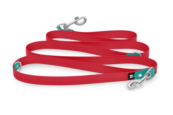Dog Leash Reduce: Pastel green & Red with Silver components