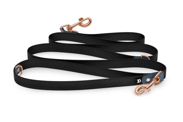 Dog Leash Reduce: Petrol & black with Rosegold components