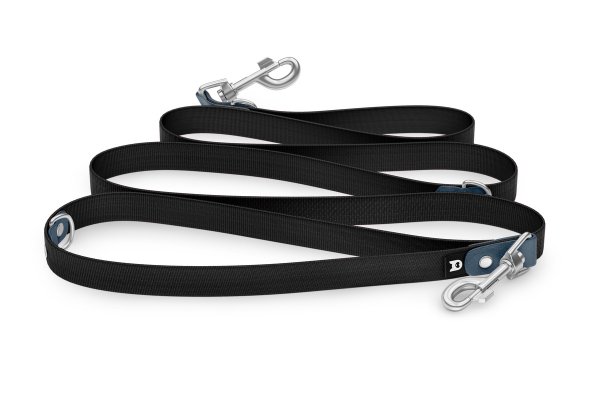 Dog Leash Reduce: Petrol & black with Silver components