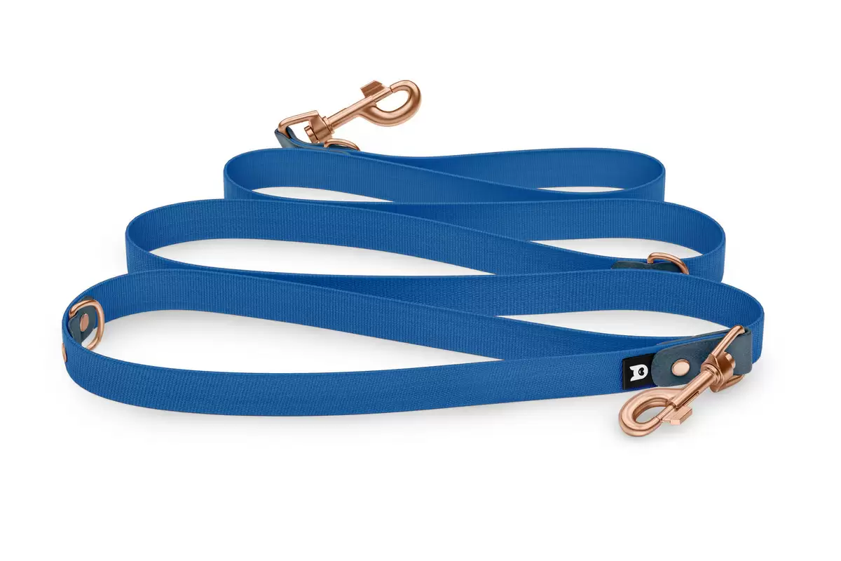 Dog Leash Reduce: Petrol & Blue with Rosegold components