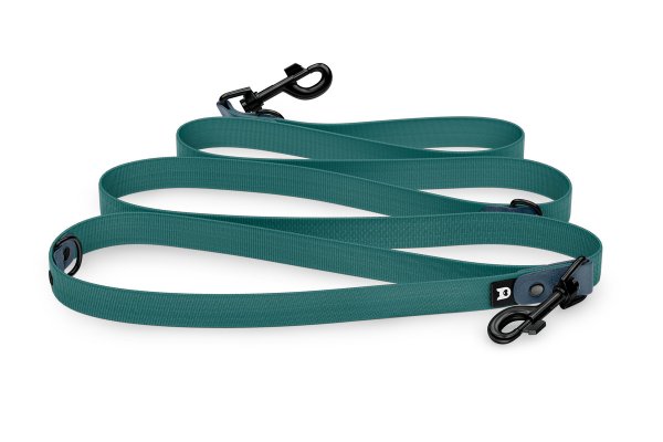 Dog Leash Reduce: Petrol & Hunter green with Black components