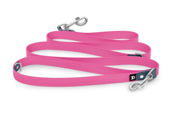 Dog Leash Reduce: Petrol & Neon pink with Silver components