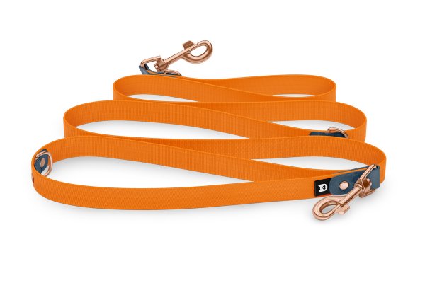Dog Leash Reduce: Petrol & Orange with Rosegold components
