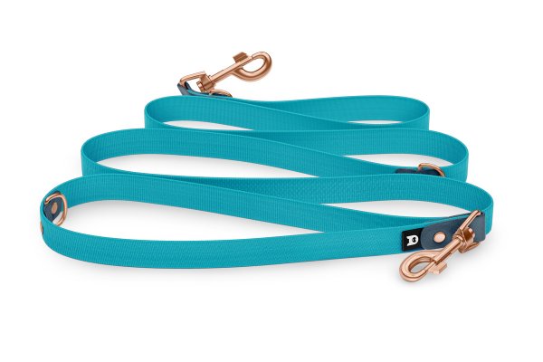 Dog Leash Reduce: Petrol & Pastel green with Rosegold components