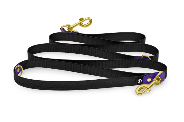 Dog Leash Reduce: Purple & black with Gold components