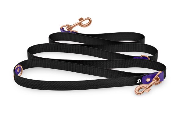 Dog Leash Reduce: Purple & black with Rosegold components