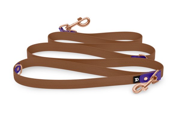 Dog Leash Reduce: Purple & Brown with Rosegold components