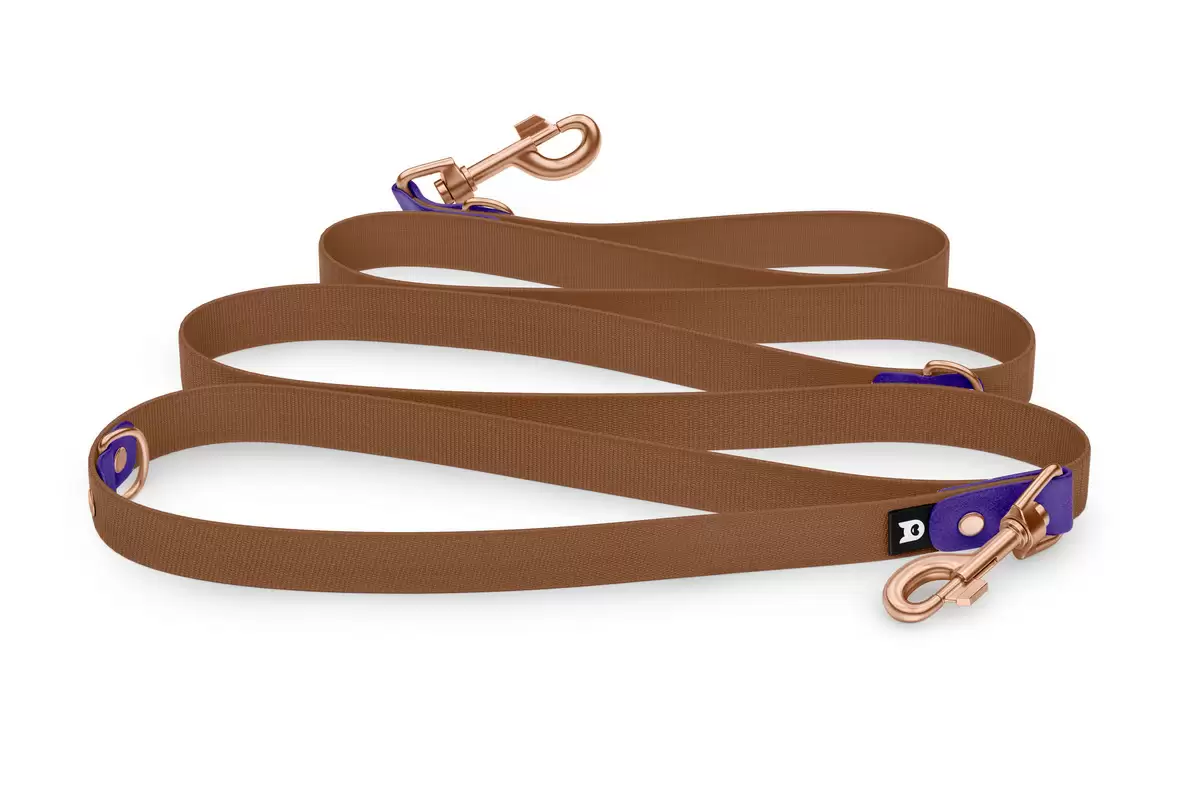Dog Leash Reduce: Purple & Brown with Rosegold components