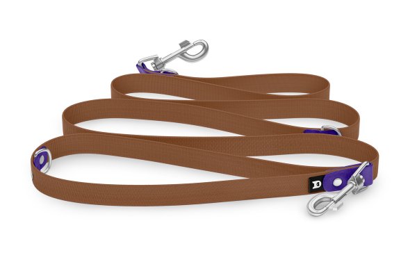 Dog Leash Reduce: Purple & Brown with Silver components
