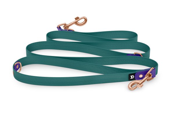 Dog Leash Reduce: Purple & Hunter green with Rosegold components