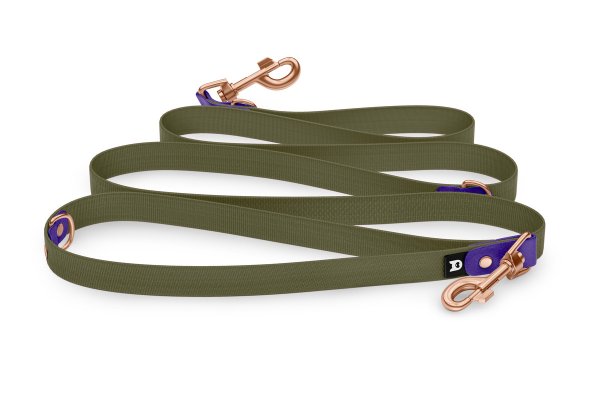 Dog Leash Reduce: Purple & Khaki with Rosegold components