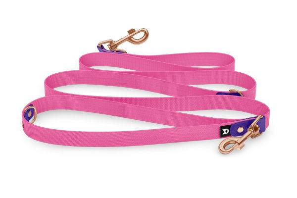 Dog Leash Reduce: Purple & Neon pink with Rosegold components