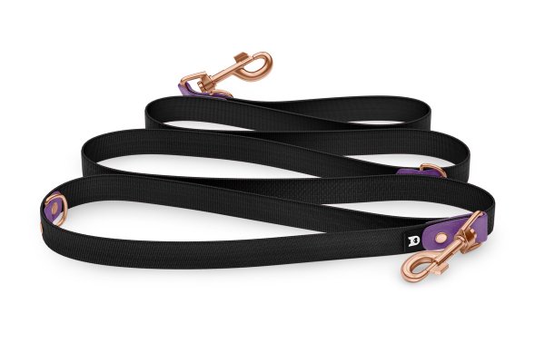 Dog Leash Reduce: Purpur & black with Rosegold components