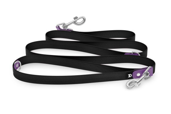 Dog Leash Reduce: Purpur & black with Silver components